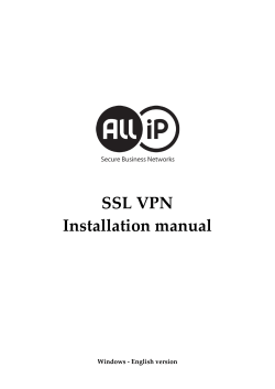 SSL VPN Installation manual