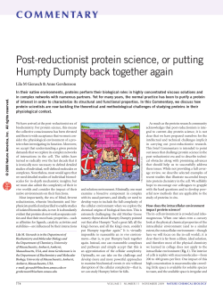 Post-reductionist protein science, or putting Humpty