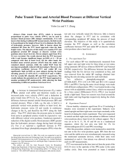 Pulse Transit Time and Arterial Blood Pressure at