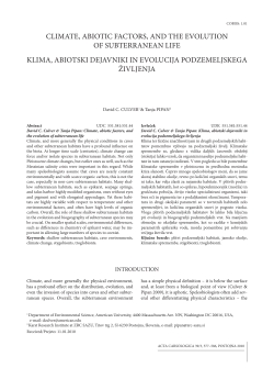 CLIMATE, ABIOTIC FACTORS, AND THE EVOLUTION OF