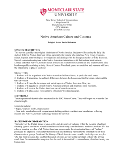 Native American Culture and Customs