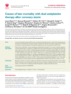 Causes of late mortality with dual antiplatelet therapy after coronary