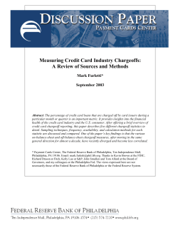 Measuring Credit Card Industry Chargeoffs
