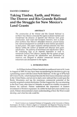 Taking Timber, Earth, and Water: The Denver and Rio Grande