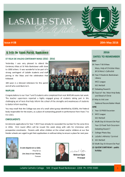 20/05/2016 - Lasalle Catholic College