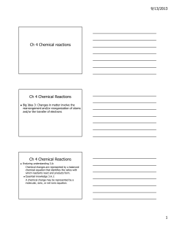 Ch 4A Writing Chemical Equations PPT Notes