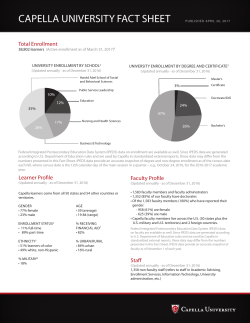 CAPELLA UNIVERSITY FACT SHEET PUBLISHED APRIL 26, 2017