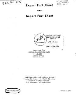 Export Fact Sheet Import Fact Sheet