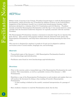 Facilitator Notes - President Lincoln`s Cottage