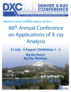 66th Annual Conference on Applications of X