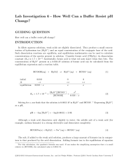 Lab Investigation 6 - How Well Can a Buffer Resist pH Change?
