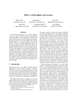 PHAS: A Prefix Hijack Alert System - Internet Research Lab