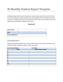 Bi-Monthly Student Report Template