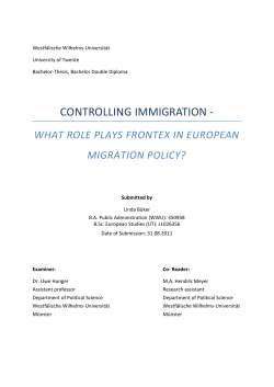controlling immigration - University of Twente Student Theses