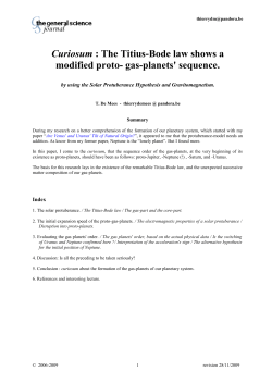 The Titius-Bode law shows a modified proto- gas