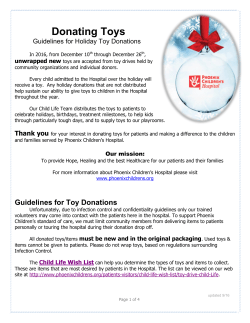 Guidelines for Toy Donations - Phoenix Children`s Hospital