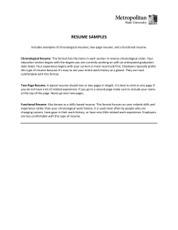 See Resume Samples () - Metropolitan State University