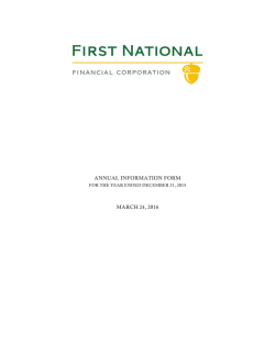 ANNUAL INFORMATION FORM MARCH 24, 2016