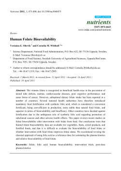 Human Folate Bioavailability