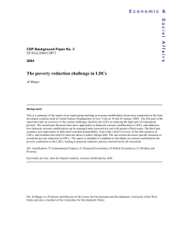 The poverty reduction challenge in LDCs Economic