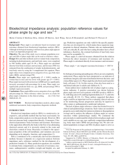 Bioelectrical impedance analysis: population reference values for