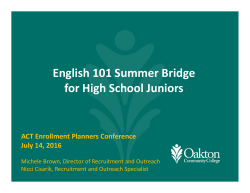 English 101 Summer Bridge for High School Juniors