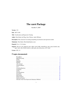 The caret Package - uni