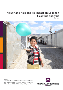 The Syrian crisis and its impact on Lebanon – A conflict