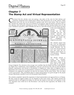 The Stamp Act and Virtual Representation