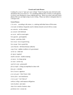 French and Latin Phrases