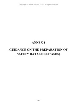 annex 4 guidance on the preparation of safety data sheets
