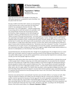 Population 7 Billion - Mr. Tredinnick`s Class Site