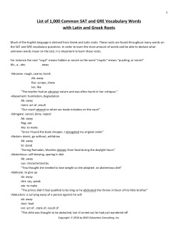 SAT and GRE Vocabulary Study Guide with 1000 Words