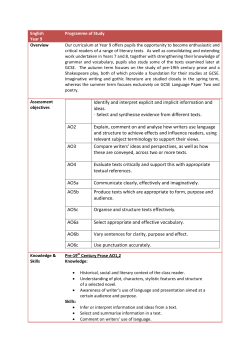 AO1 Identify and interpret explicit and implicit information and ideas