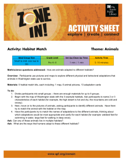 Summer of Learning Activities: Animals: Habitat Match