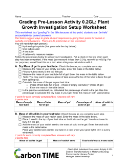 Grading Pre-Lesson Activity 0.2GL: Plant Growth