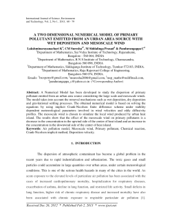 a two dimensional numerical model of primary pollutant emitted from