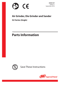 Parts Information Manual, Air Grinder, Die Grinder