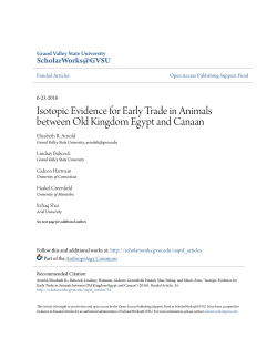 Isotopic Evidence for Early Trade in Animals between Old Kingdom