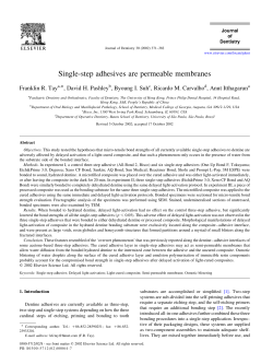 Single-step adhesives are permeable membranes