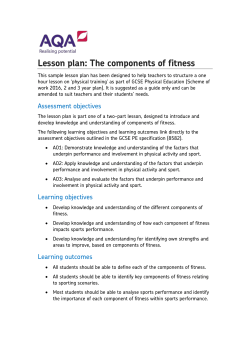 GCSE Physical Education The components of fitness Lesson