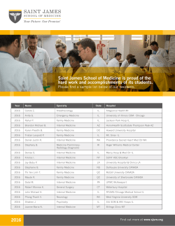 SJSM Sample Residency List - Saint James School of Medicine