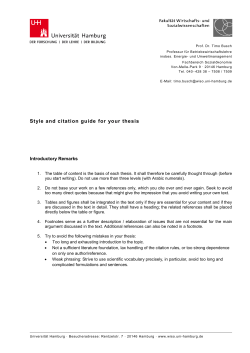 Style and citation guide for your thesis