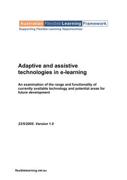 Adaptive and assistive technologies in e-learning