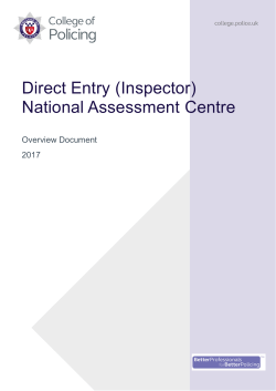 Direct Entry (Inspector) National Assessment