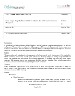Storm Debris Protocol, v2.1 Introduction It is the intent of Charleston