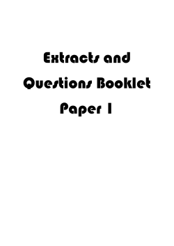 Extracts and Questions Booklet