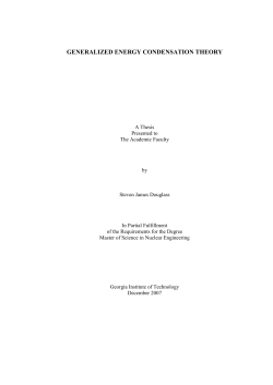 generalized energy condensation theory