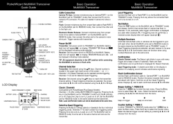 Basic Operation MultiMAX Transceiver PocketWizard MultiMAX