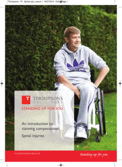 Spinal Injuries: An Introduction to Claiming